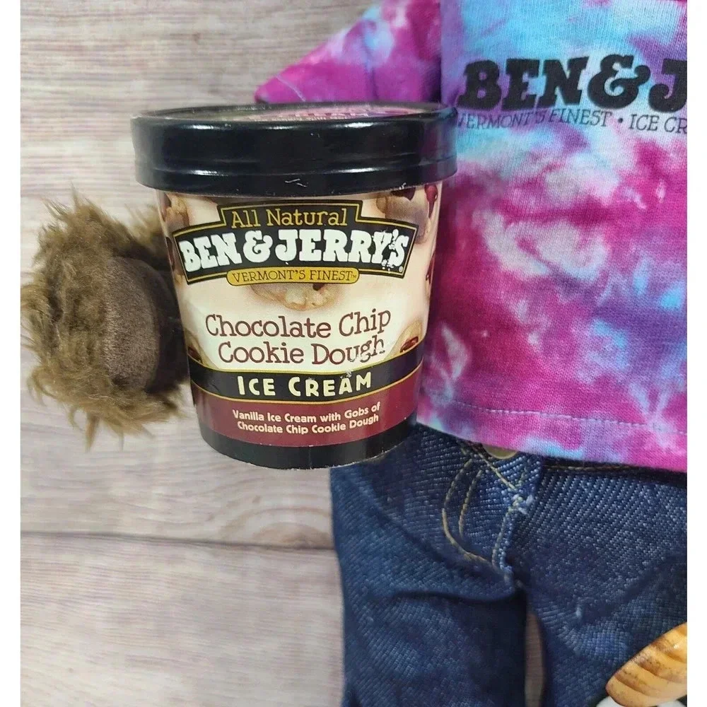 Douglas Ben & Jerrys 1st Edition Collectible Plush Bear Brown Tie Dye Shirt 16